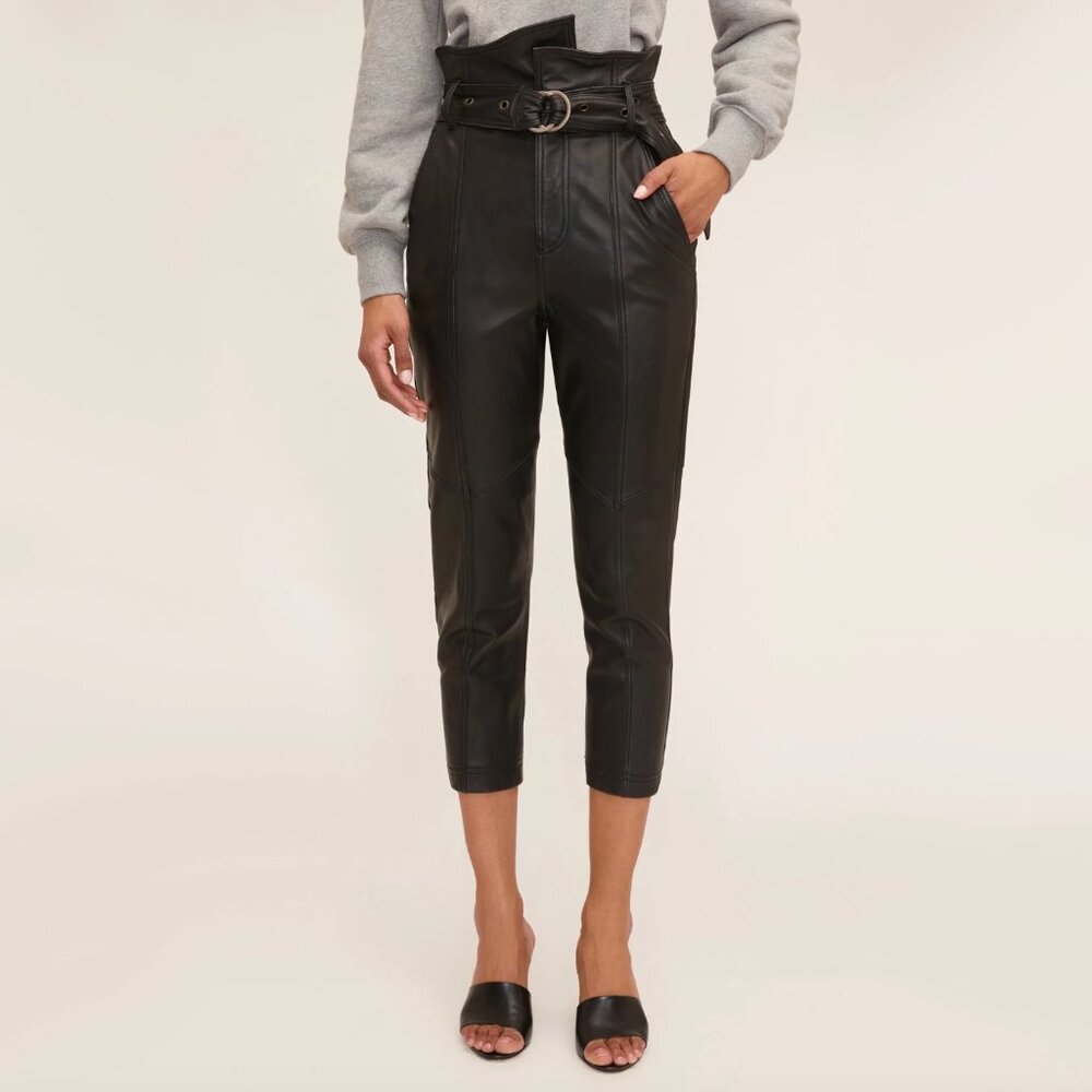 NWT Marissa Webb "Anniston" Leather Pants in Black, size 2 - Picture 2 of 13